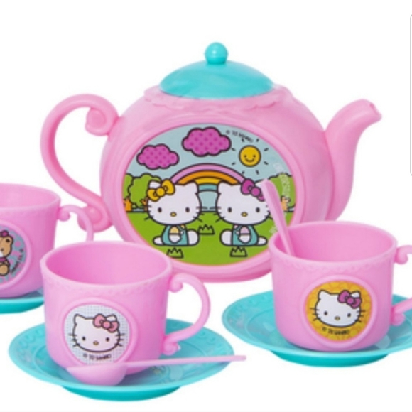 Hello Kitty Pink Character Tea Party 13 Piece Set New - Picture 1 of 6